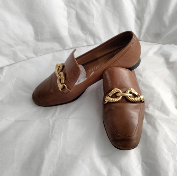 Tory Burch Brown Leather Loafers with Gold Accents - Picture 12 of 14